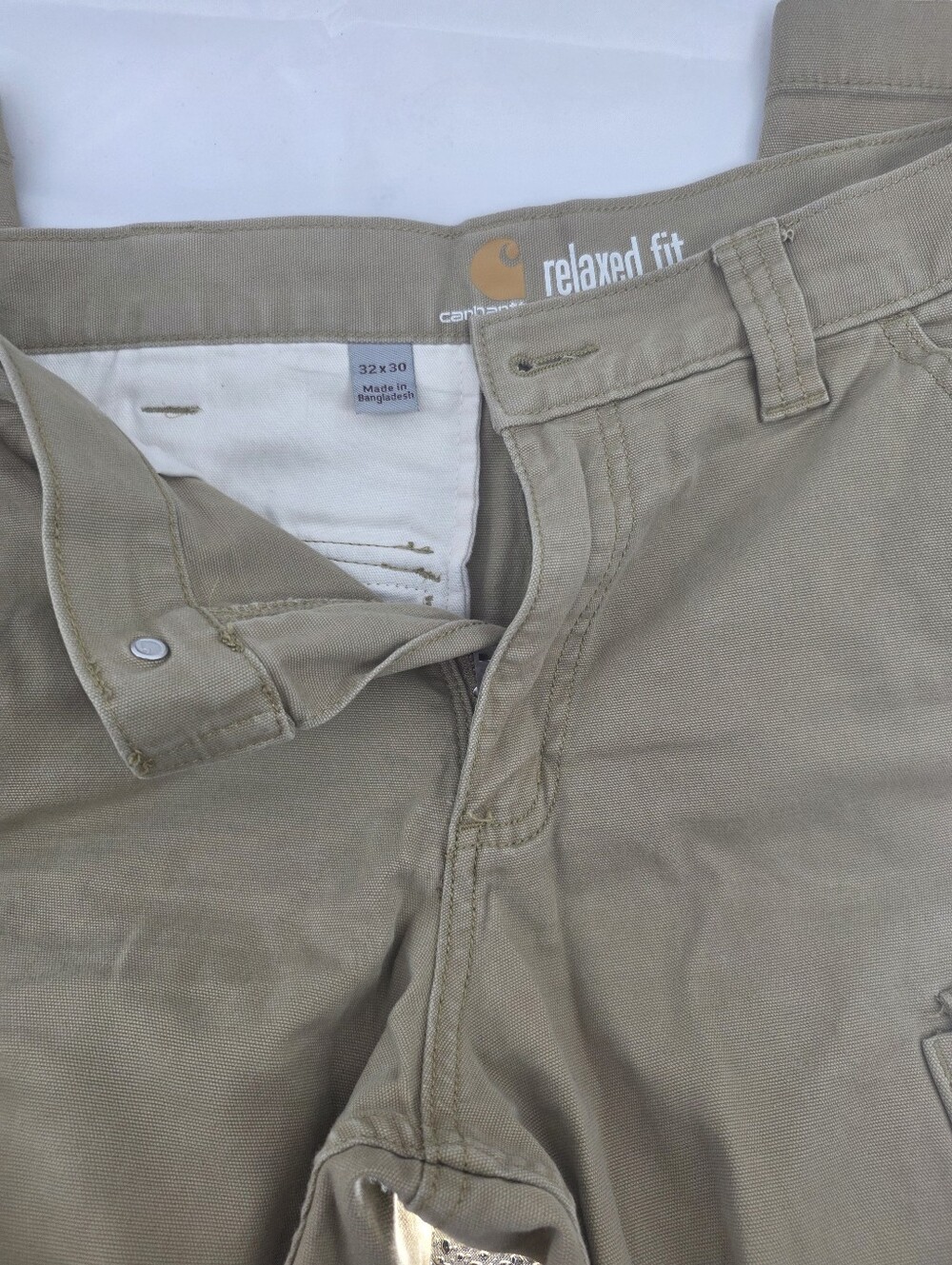 Carhartt Relaxed Fit Jeans 32x30 Tan Denim Workwear Straight Leg
